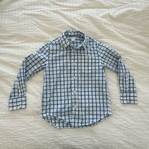 Crewcuts Blue and White Checkered Button-Down Shirt, Boys 6-7